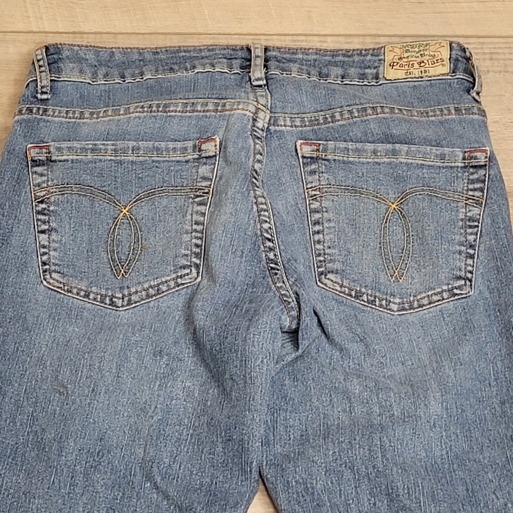 👖Paris Blues Jeans Womens 5 Medium Wash Flare Stretch Low Rise Y2K 90's Boho - Picture 13 of 16